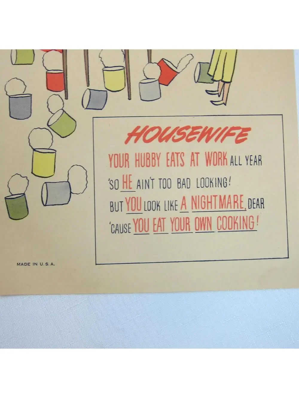 Vintage Vinegar Valentine Housewife Penny Dreadful Sarcasm Insult Poem Ephemera